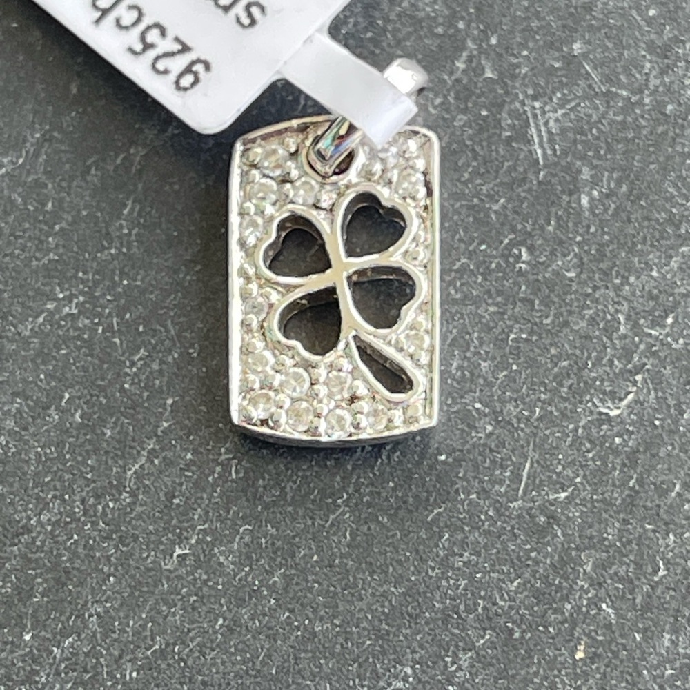 Sterling Silver 925 cubic zirconium Clover Pendant